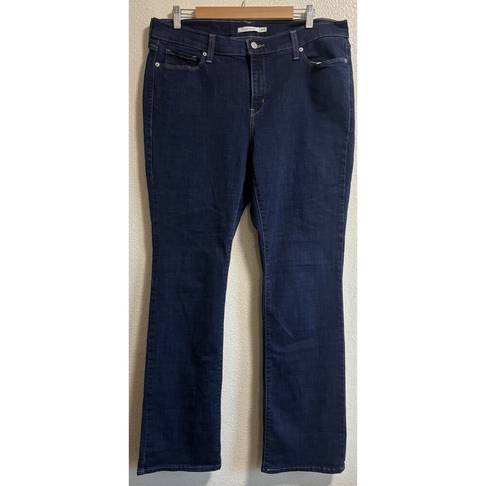 Levi’s Classic Bootcut Women's Size 16W Long Dark Wash Stretch Denim Blue Jeans
